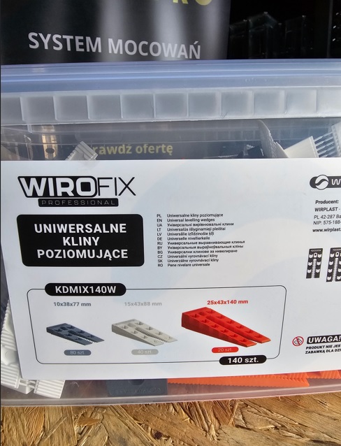 WIROFIX KDMIX140W uniwersalne kliny poziomujące – zestaw 140 szt.