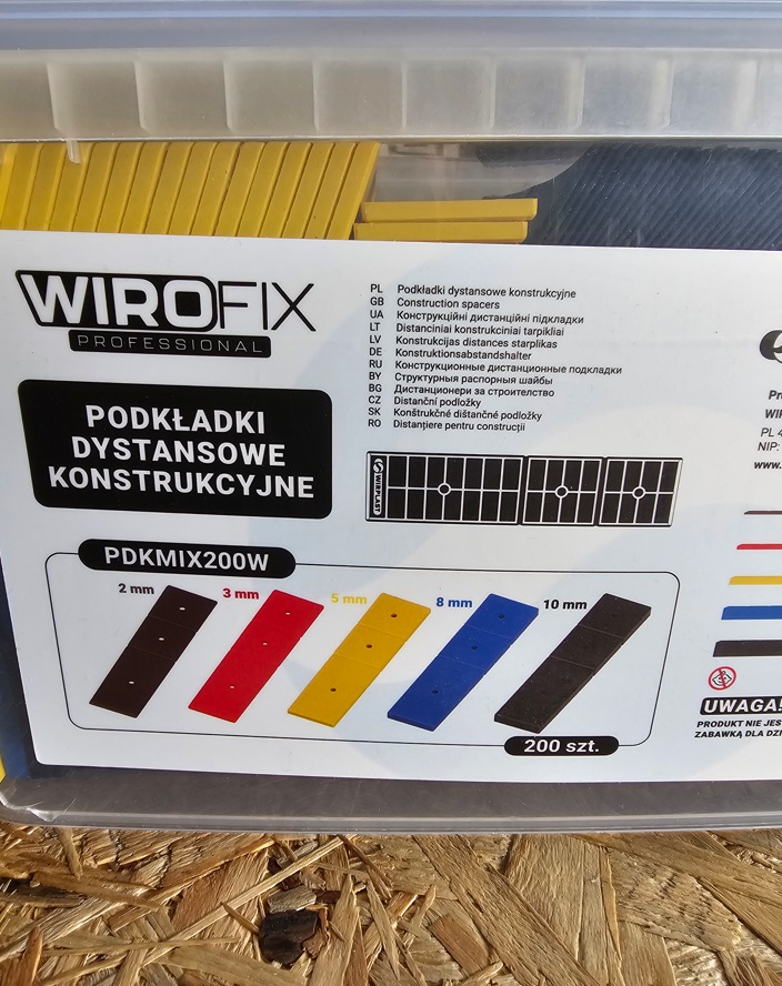 WIROFIX PDKMIX200W podkładki dystansowe konstrukcyjne – zestaw 200 szt. - obrazek 3