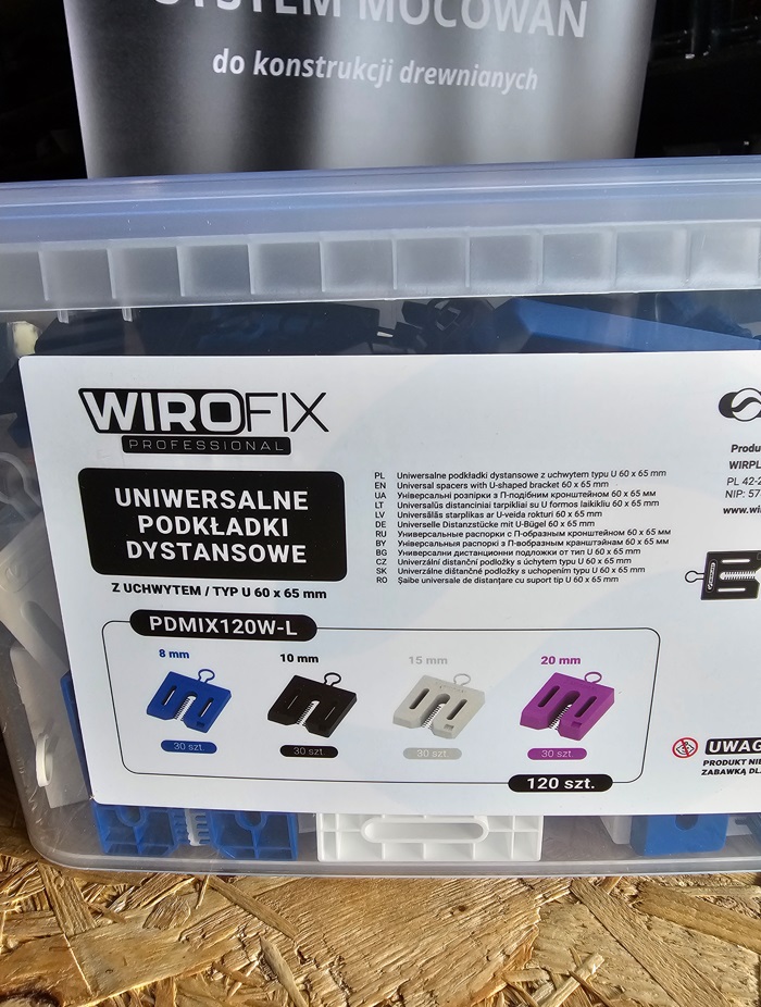 WIROFIX PDMIX120W-L podkładki dystansowe z uchwytem typ U 60 × 65 mm – zestaw 120 szt. - obrazek 4