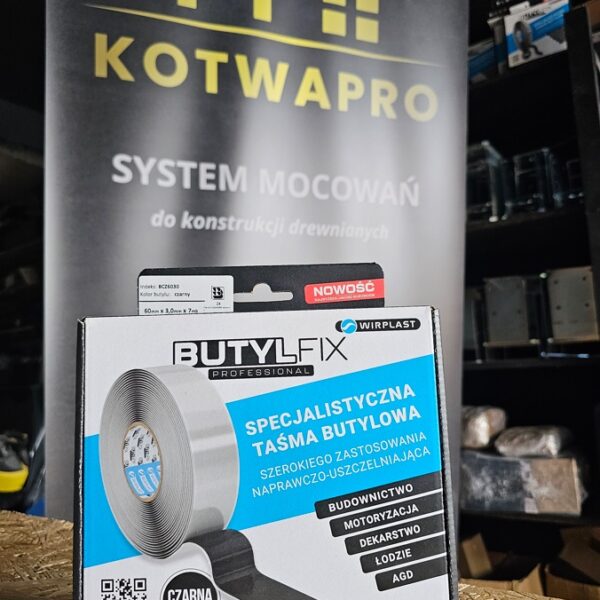 Taśma butylowa BUTYLFIX Professional BCZ6030 czarna 60 mm × 3,0 mm × 7 mbCzarna