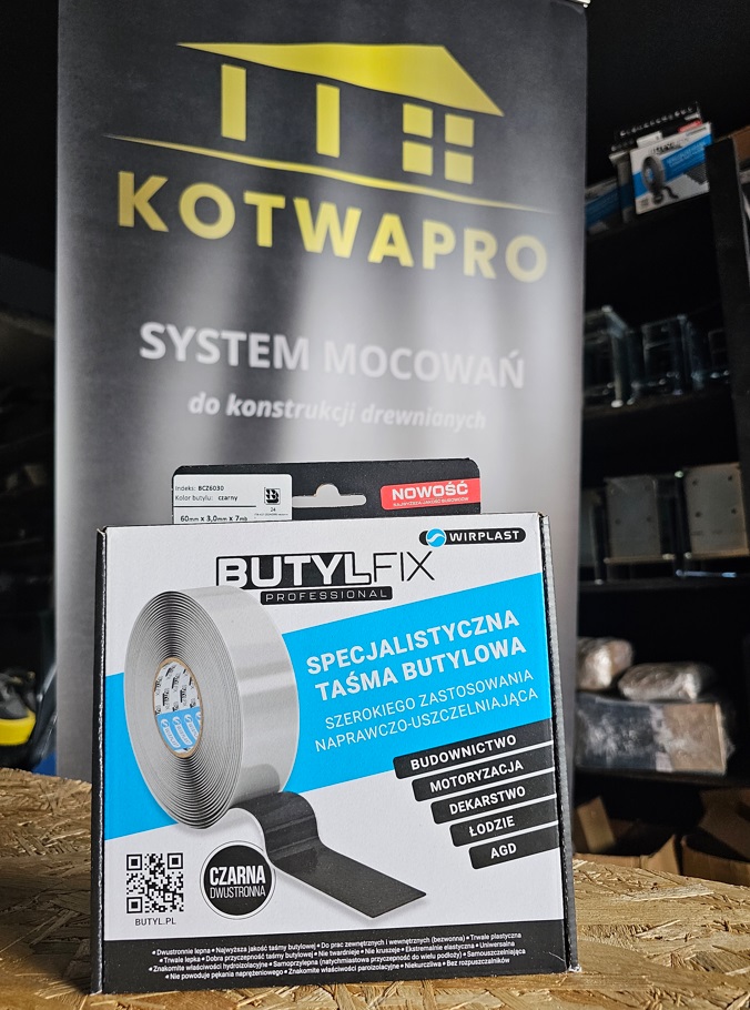 Taśma butylowa BUTYLFIX Professional BCZ6030 czarna 60 mm × 3,0 mm × 7 mbCzarna