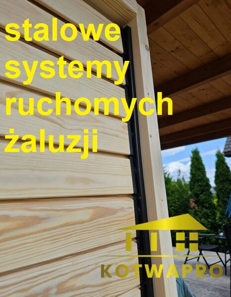 Stalowy mechanizm ruchomych żaluzji drewnianych – 107 cm