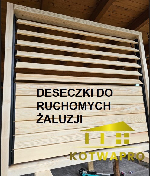 Deseczki sosnowe do stalowego systemu ruchomych żaluzji – komplet 12 sztuk